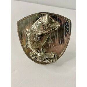 2003 Bergamot Bass Fish Trailer Hitch‎ Cover Silver Tone Vintage